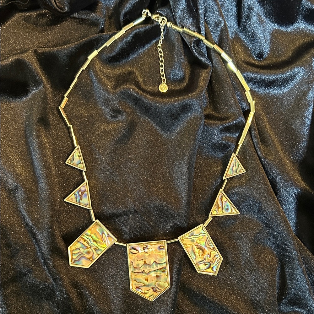 House of Harlow 1960 Gold and Iridescent Geometric Necklace
